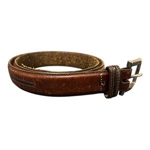 Brighton Leather Belt‎ with Silver-Tone Buckle. Vintage EUC